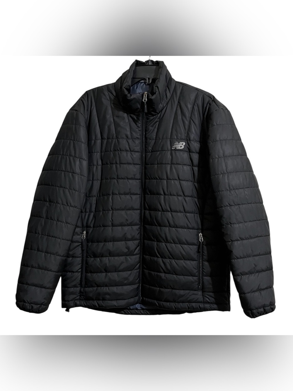 New Balance Men’s Black Quilted Puffer Zip Up Jacket Coat Size Medium